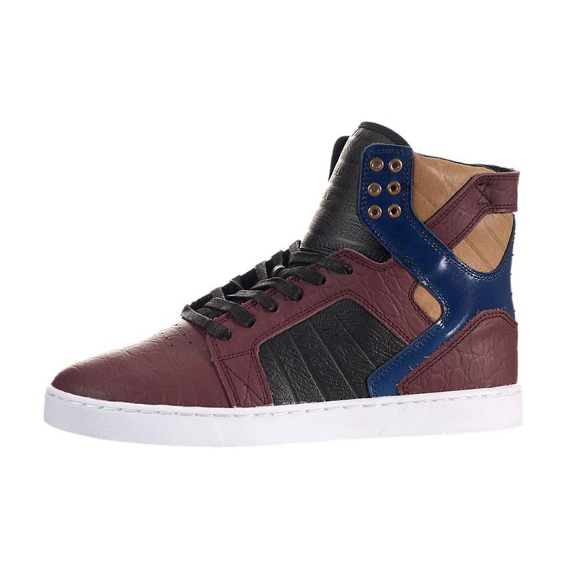 Buty Supra SKYTOP LX - Sneakersy Wysokie Damskie - Bordowe Granatowe (JZTQ-21897)